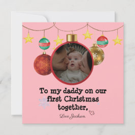 Personalisierte Erste Weihnachtskarte für Daddy, F Einladung
