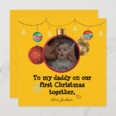 Personalisierte Erste Weihnachtskarte für Daddy, F Einladung (Vorne/Hinten)