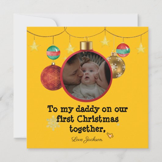 Personalisierte Erste Weihnachtskarte für Daddy, F Einladung (Vorderseite)