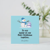 Personalisierte Erste Weihnachtskarte für New Dad Einladung (Stehend Vorderseite)