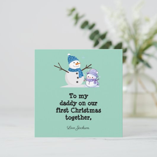 Personalisierte Erste Weihnachtskarte für New Dad Einladung (Stehend Vorderseite)