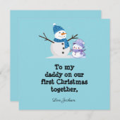Personalisierte Erste Weihnachtskarte für New Dad Einladung (Vorne/Hinten)
