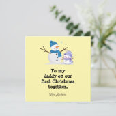 Personalisierte Erste Weihnachtskarte für New Dad Einladung (Stehend Vorderseite)