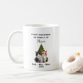 Personalisierte erste Weihnachtszeit als Familie v Kaffeetasse