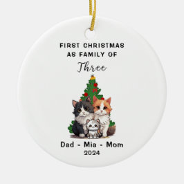 Personalisierte erste Weihnachtszeit als Familie v Keramik Ornament