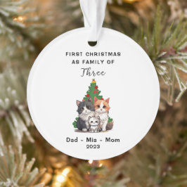 Personalisierte erste Weihnachtszeit als Familie v Ornament