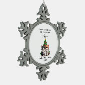 Personalisierte erste Weihnachtszeit als Familie v Schneeflocken Zinn-Ornament (Links)