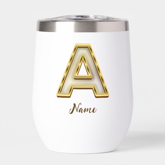 Personalisierte Erstmalige Monogramm-Gold-Typograf (Vorderseite)