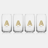 Personalisierte Erstmalige Monogramm-Gold-Typograf Dosenglas (Hinten)