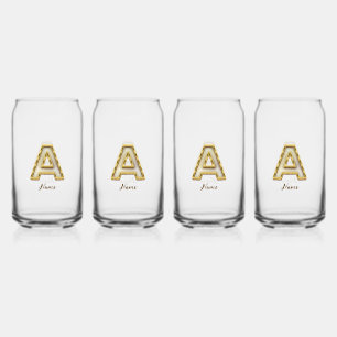 Personalisierte Erstmalige Monogramm-Gold-Typograf Dosenglas