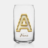 Personalisierte Erstmalige Monogramm-Gold-Typograf Dosenglas (Rückseite)