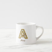 Personalisierte Erstmalige Monogramm-Gold-Typograf Espressotasse (Rechts)