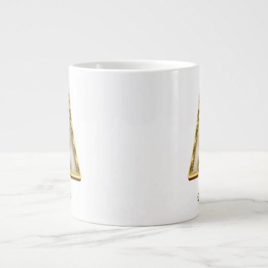 Personalisierte Erstmalige Monogramm-Gold-Typograf Jumbo-Tasse (Vorderseite)