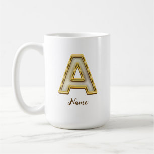 Personalisierte Erstmalige Monogramm-Gold-Typograf Kaffeetasse