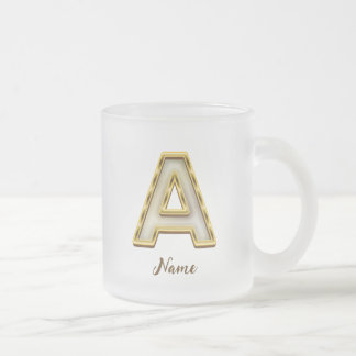 Personalisierte Erstmalige Monogramm-Gold-Typograf Mattglastasse