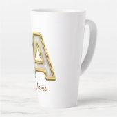 Personalisierte Erstmalige Monogramm-Gold-Typograf Milchtasse (Rechte Ecke)