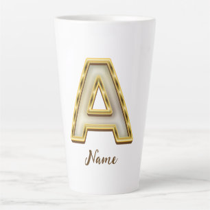 Personalisierte Erstmalige Monogramm-Gold-Typograf Milchtasse