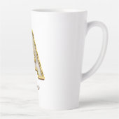 Personalisierte Erstmalige Monogramm-Gold-Typograf Milchtasse (Rechts)