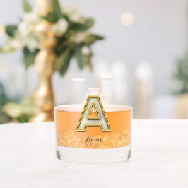 Personalisierte Erstmalige Monogramm-Gold-Typograf Whiskyglas