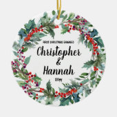 Personalisierte Erstweihnachtskameraden - Geschenk Keramik Ornament (Vorne)