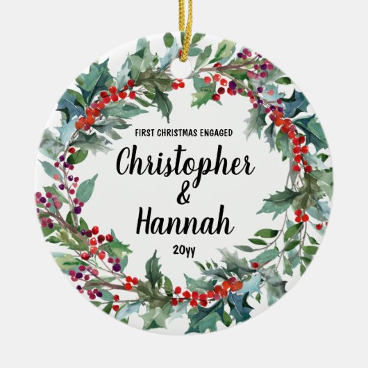 Personalisierte Erstweihnachtskameraden - Geschenk Keramik Ornament (Vorne)