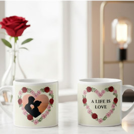 Personalisierte Espresso-Tasse – Herz Flora Espressotasse