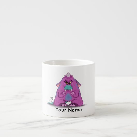 Personalisierte Espresso-Tasse mit "a-" Monster Espressotasse (Vorderseite)
