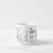 Personalisierte Espressotasse mit Stadtansicht (Vorderseite)
