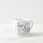 Personalisierte Espressotasse mit Stadtansicht (Vorderseite Rechts)