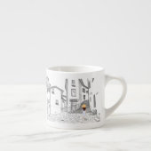 Personalisierte Espressotasse mit Stadtansicht (Rechts)