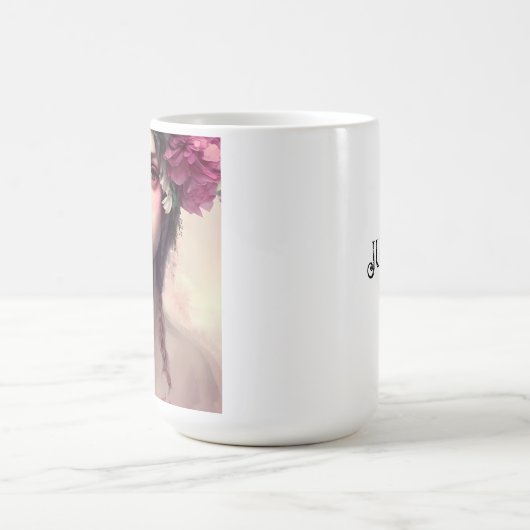Personalisierte Ethereal-Girl mit rosa Freckles Kaffeetasse (Mittel)