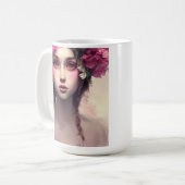 Personalisierte Ethereal-Girl mit rosa Freckles Kaffeetasse (Vorderseite Links)