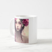 Personalisierte Ethereal-Girl mit rosa Freckles Kaffeetasse (Vorderseite Links)