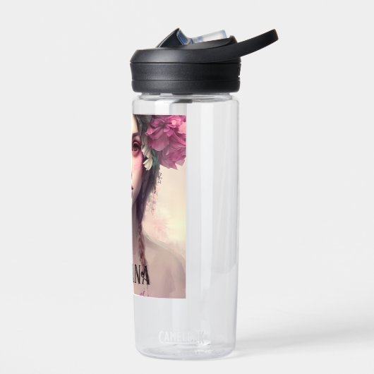 Personalisierte Ethereal-Girl mit rosa Freckles Trinkflasche (Links)