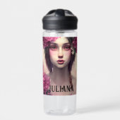 Personalisierte Ethereal-Girl mit rosa Freckles Trinkflasche (Vorderseite)