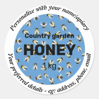 PERSONALISIERTE ETIKETTEN. HOBBY BEEKEEPER, APIARY RUNDER AUFKLEBER