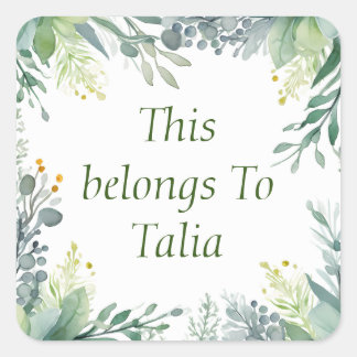 Personalisierte Etiketten Quadratischer Aufkleber