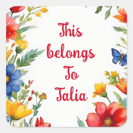 Personalisierte Etiketten Quadratischer Aufkleber (Vorderseite)