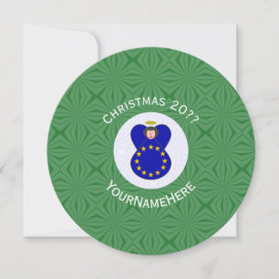 Personalisierte EU-Engel-Weihnachtsflagge Einladung