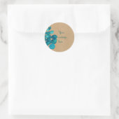 Personalisierte Eukalyptus-Blätter Rustikal Runder Aufkleber (Tasche)