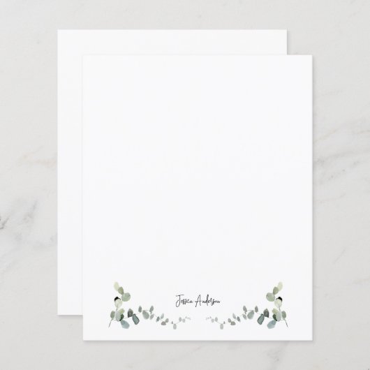 Personalisierte Eukalyptus Greenery Custom Station (Vorne/Hinten)