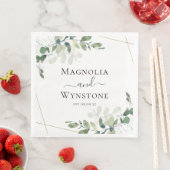 Personalisierte Eukalyptus Greenery Wedding Serviette (Beispiel)