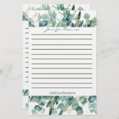 Personalisierte Eukalyptus-Grenze Briefpapier (Vorne/Hinten)