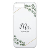 Personalisierte Eukalyptus-Grün-Frau Bride Case-Mate iPhone Hülle (Rückseite)