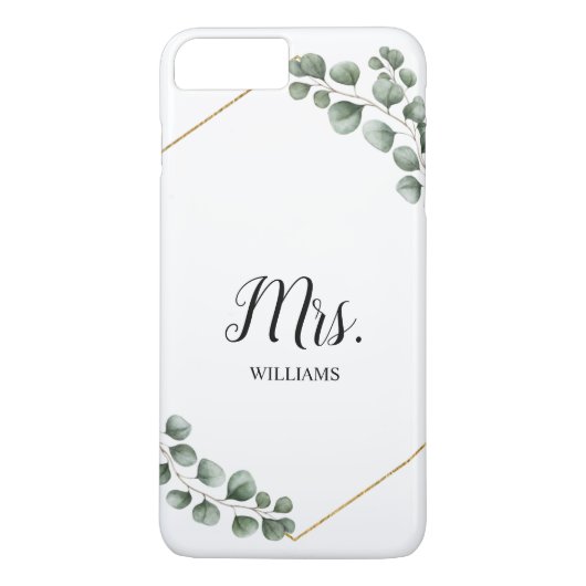 Personalisierte Eukalyptus-Grün-Frau Bride Case-Mate iPhone Hülle (Rückseite)