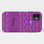 Personalisierte Eule lila Fledermäuse Case-Mate iPhone Hülle (Rückseite (Horizontal))