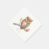 Personalisierte Eule Serviette (Ecke)