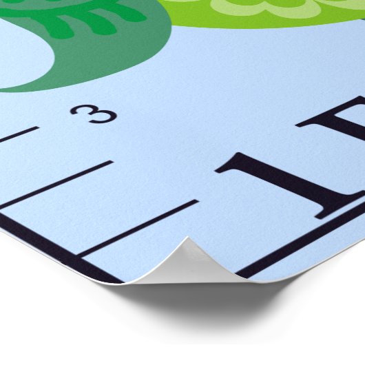 Personalisierte Eule Wachstumstabelle Poster (Ecke)