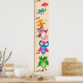 Personalisierte Eule Wachstumstabelle Poster (Küche)