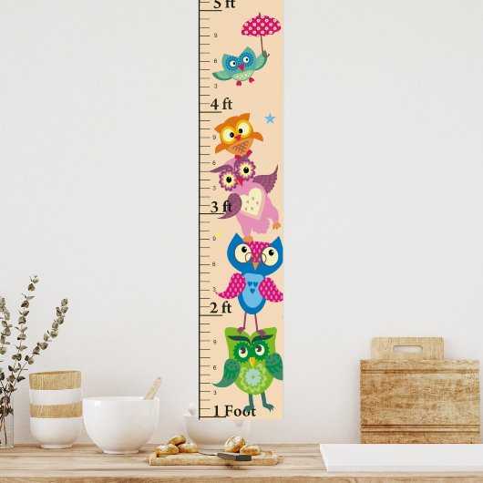 Personalisierte Eule Wachstumstabelle Poster (Küche)